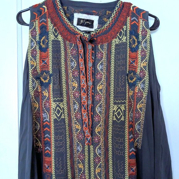 Johnny Was Biya Embroidered Boho Sleeveless Drape Oversize Tunic Size XS/S/M/L - Picture 2 of 7